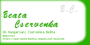 beata cservenka business card
