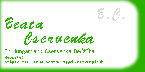 beata cservenka business card